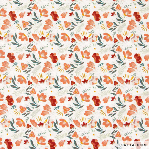 Cotton POPLIN - Katia Fabrics - 1/2 Meter - African Flowers