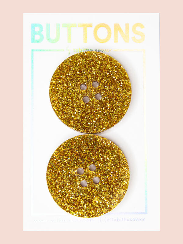 Gold Sparkle XL Buttons (1.25