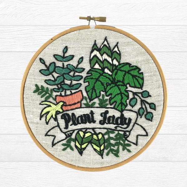 PLANT LADY - Complete DIY Embroidery Kit - Natural