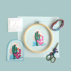 DIY Kit: Cactus Embroidery Patch Kit