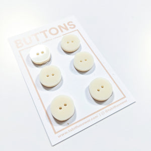 Irregular Circle Buttons - Bone-Coloured - Small - 6 pack