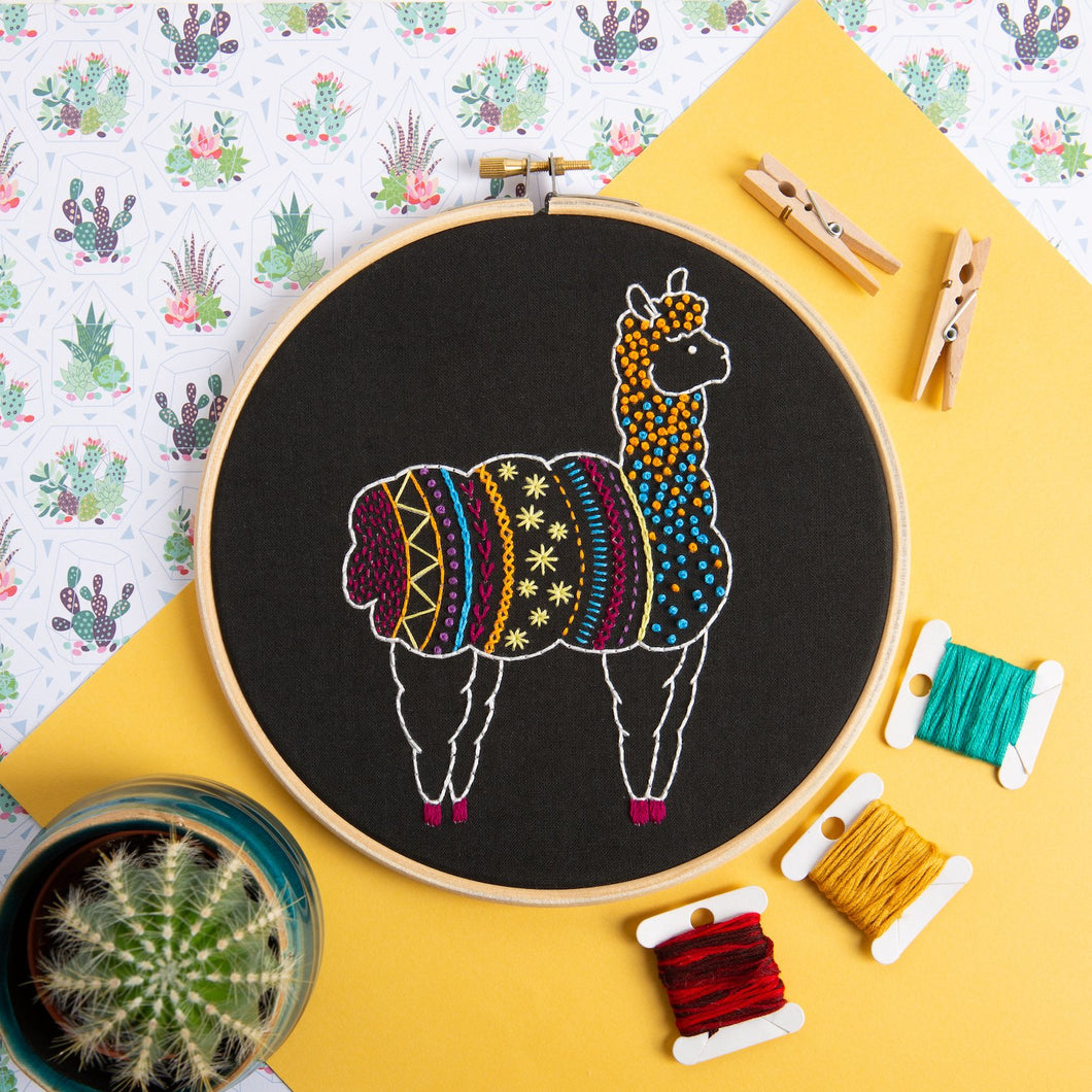 Black Alpaca Embroidery Kit by Hawthorn Handmade