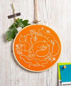Scurrying Squirrels Embroidery Kit by Hawthorn Handmade
