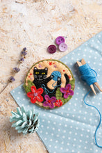 Load image into Gallery viewer, Black Cat Brooch Felt Kit by Hawthorn Handmade