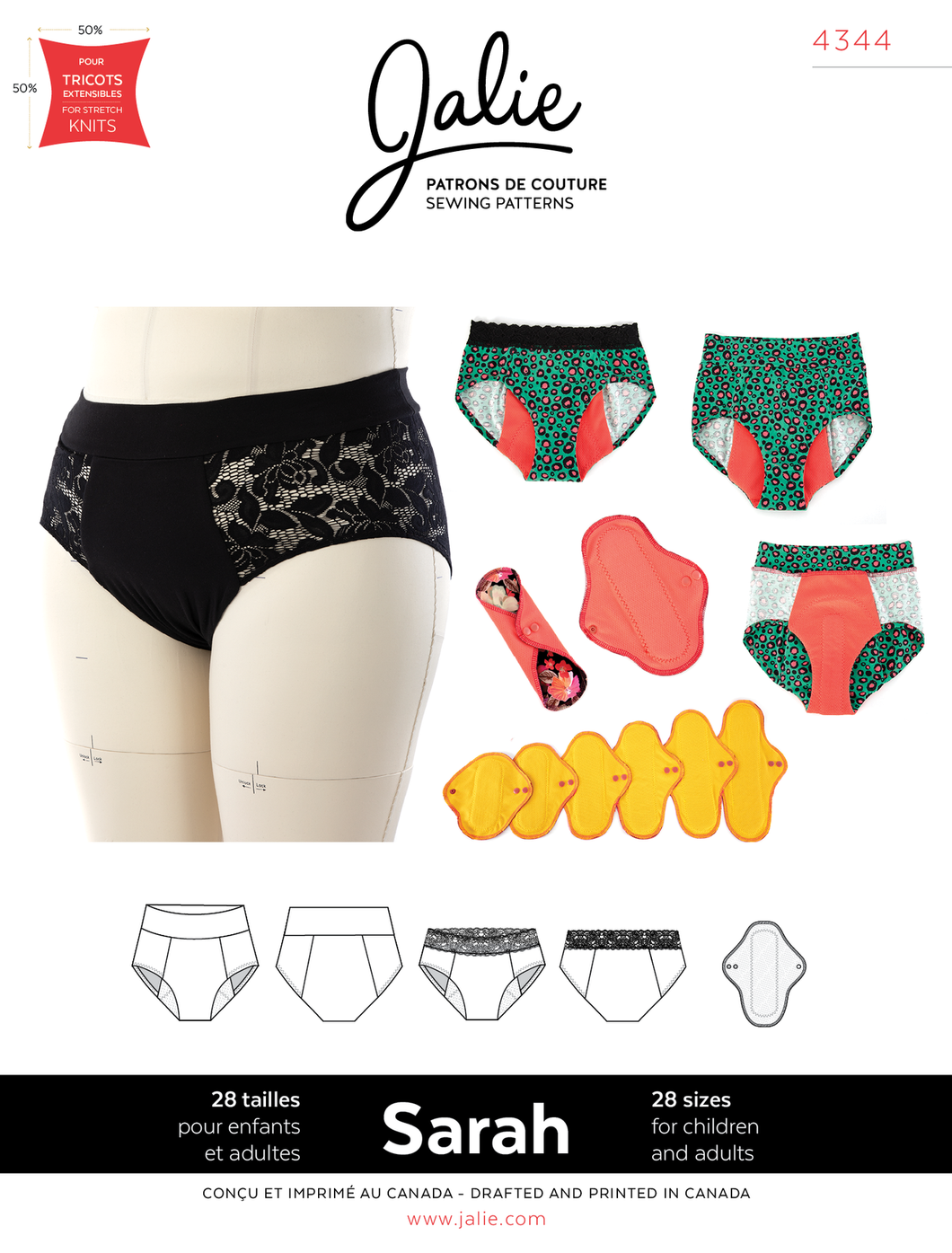 Sarah Period Underwear & Reuseable Pads - Paper Pattern