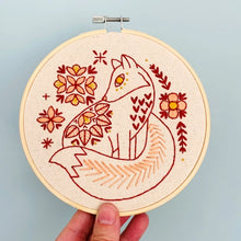 Load image into Gallery viewer, Folk Fox Embroidery Kit - Colour
