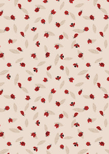 Spring Flowers - Lewis & Irene - 1/4 metre - Ladybird on Cream