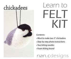 Chickadees Complete Needle Felting Kit