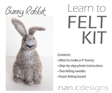 Load image into Gallery viewer, Bunny Rabbit Complete Needle Felting Kit
