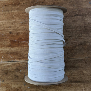 6mm (1/4") Elastic - White - Sold by the Meter