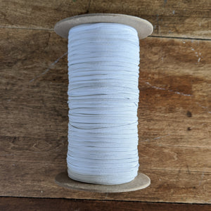 3mm (1/8") Elastic - White - Sold by the Meter