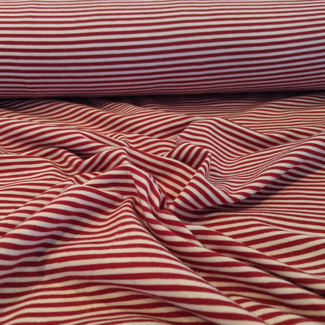 Bamboo/Organic Cotton Jersey - 1/2 Meter -  Chili Stripe