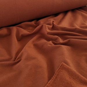 Lyocell (TENCEL™) / Organic Cotton Stretch Fleece - 1/4 METER - Rust
