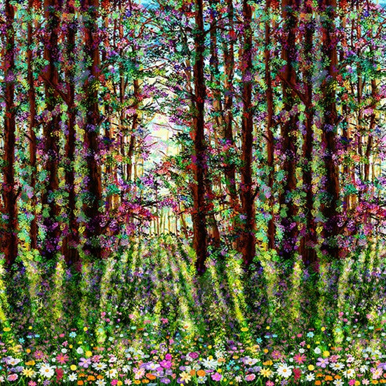 Into The Meadow by Hoffman - 1/4 Meter - Forest - Multi
