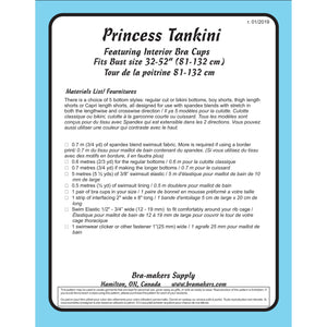 PRINCESS TANKINI SWIMSUIT - PAPER PATTERN