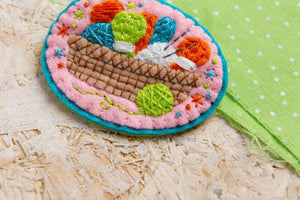 Knitting Basket Brooch Felt Kit by Hawthorn Handmade