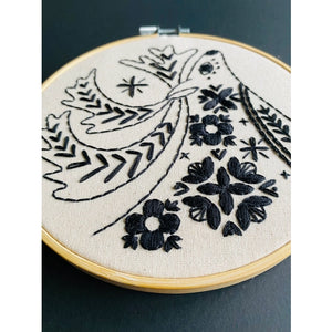 Folk Caribou Embroidery Kit - Black