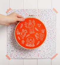 Load image into Gallery viewer, Charming Chickens Embroidery Kit by Hawthorn Handmade