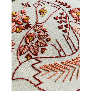 Folk Fox Embroidery Kit - Colour