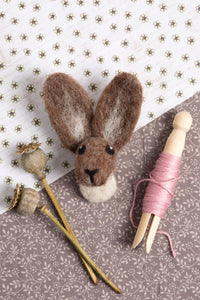 Hare Brooch Needle Felting Kit by Hawthorn Handmade