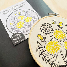 Load image into Gallery viewer, BEE KIND, DANDELION - COMPLETE EMBROIDERY KIT