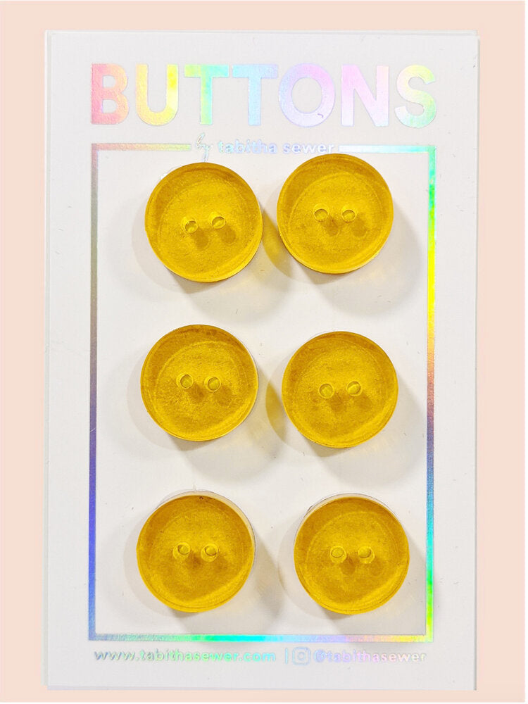 Lemon Transparent Circle Buttons - Small - 6 pack