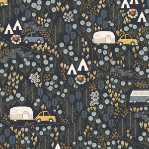 Get Out and Explore by Mint Tulips for RJR Fabrics - 1/4 Meter - Navy