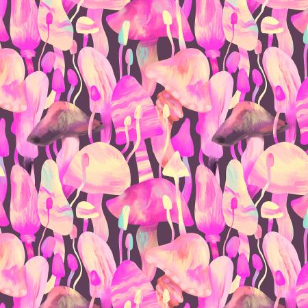 Luminous Daydream (Digiprint) - RJR Fabrics - By The 1/4 m - Porcini - Extreme Pink