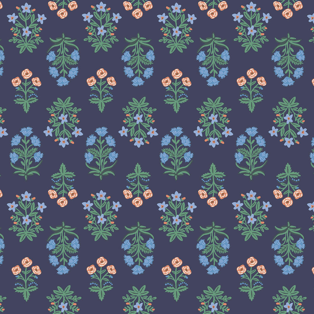 Camont by Rifle Paper Co. - 1/4 Meter - Mughal Rose - Navy