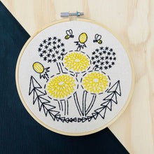 Load image into Gallery viewer, BEE KIND, DANDELION - COMPLETE EMBROIDERY KIT