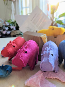 House Hippo Hand Sewing Felt Kit - Rita Van Tassel Studio
